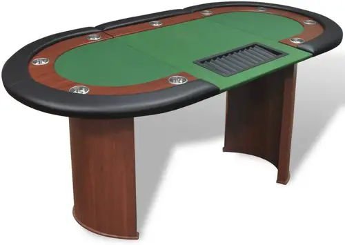 Anself Oval Poker Table with Dealer Area - Green or Blue