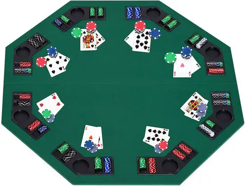 Octagonal Folding Poker Table Top - Green