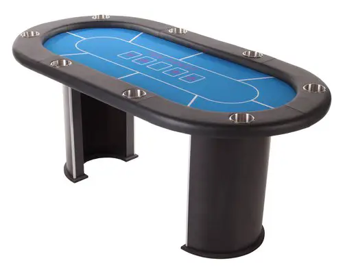 Tekscore Pro Curved Leg Oval Poker Table - Blue