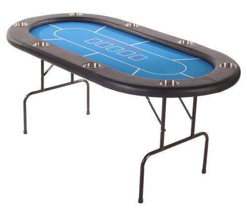 Tekscore Pro Folding Leg Oval Poker Table - Blue