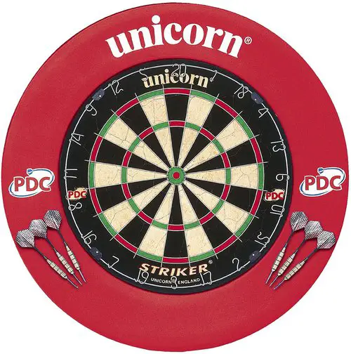 Unicorn Striker Dartboard and Red Surround